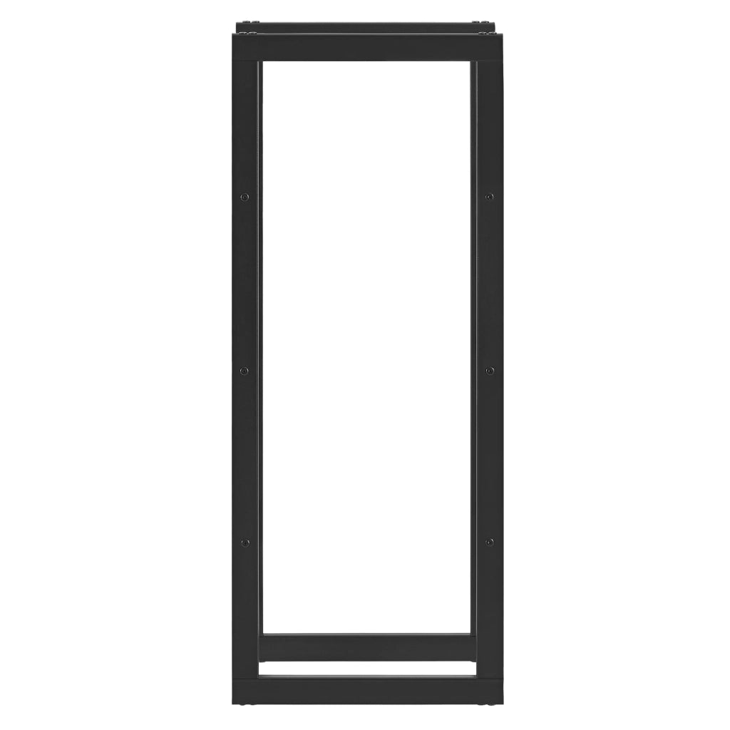 Portalegna per uso interno/esterno portalegna di design supporto per legna da ardere acciaio 40 x 25 x 100 cm nero 03_0006298