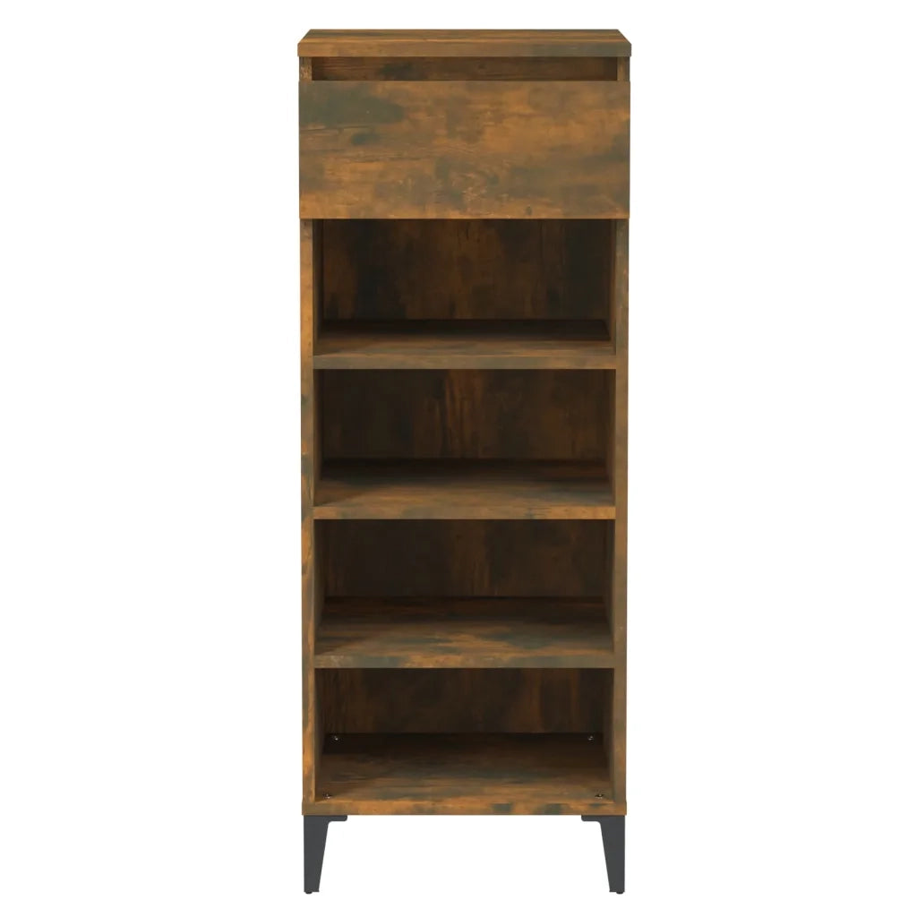 Scarpiera | Mobile per scarpe Rovere Fumo 40x36x105 cm in Legno Multistrato