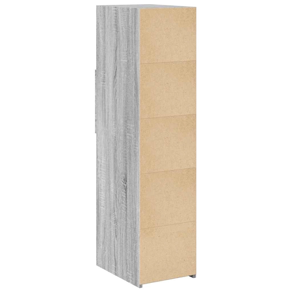 Buffet credenza cassettiera armadio mobile contenitore organizer cucina soggiorno salotto rovere Sonoma alto 30 x 42,5 x 124 cm legno ingegnerizzato grigio 02_0035170