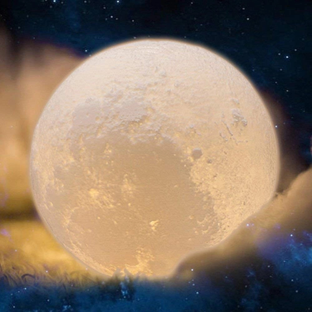 Trade Shop - Lampada Led 3d A Forma Di Luna Usb Luna Luce Regolabile Notturna Ricaricabile -
