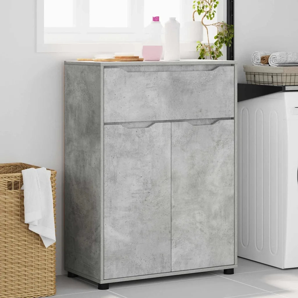 Mobile da Bagno con porta Grigio cemento 72,5 x 36,5 x 100 cm
