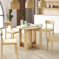Tavolo Pieghevole da Pranzo a 2 Ribalte, Tavolo Consolle in Legno Salvaspazio, Rovere