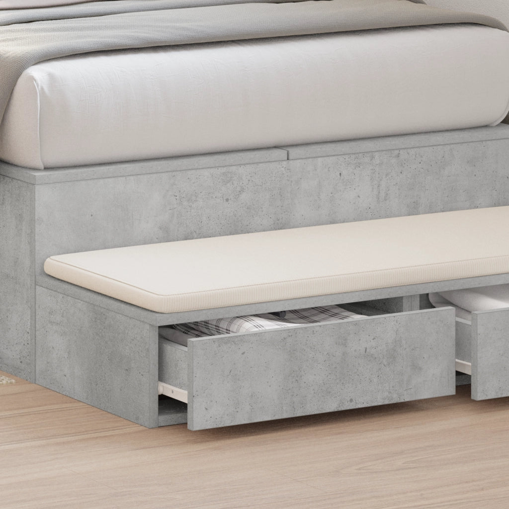 Cassetti per letto  grigio cemento 90x36,5x16,5 cm in legno ingegnerizzato