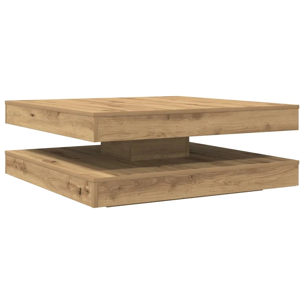 Tavolino da Caffè Girevole a 360 Gradi Artigianale 90x90x34,5cm 3321359