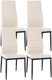 Set di 4 sedie da pranzo Mayfair crema,Finta pelle