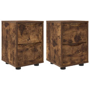 Set di 2 Comodini | Armadio da Notte | Mobiletto da notte Rovere fum¨¦ 30,5 x 30 x 43 cm Legno multistrato