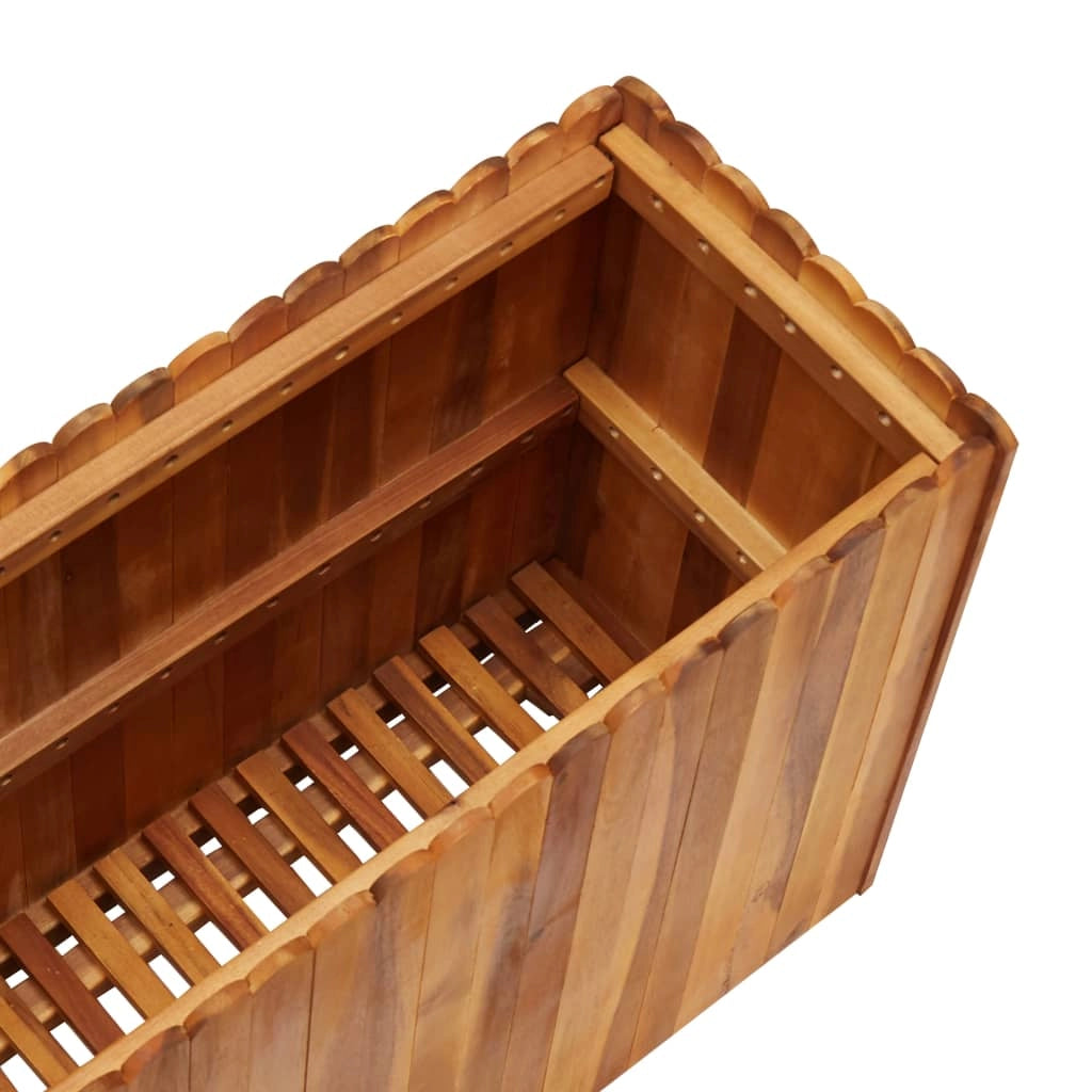Fioriera rialzata per piante e fiori giardino 100 x 30 x 50 cm legno massello di acacia 02_0000975