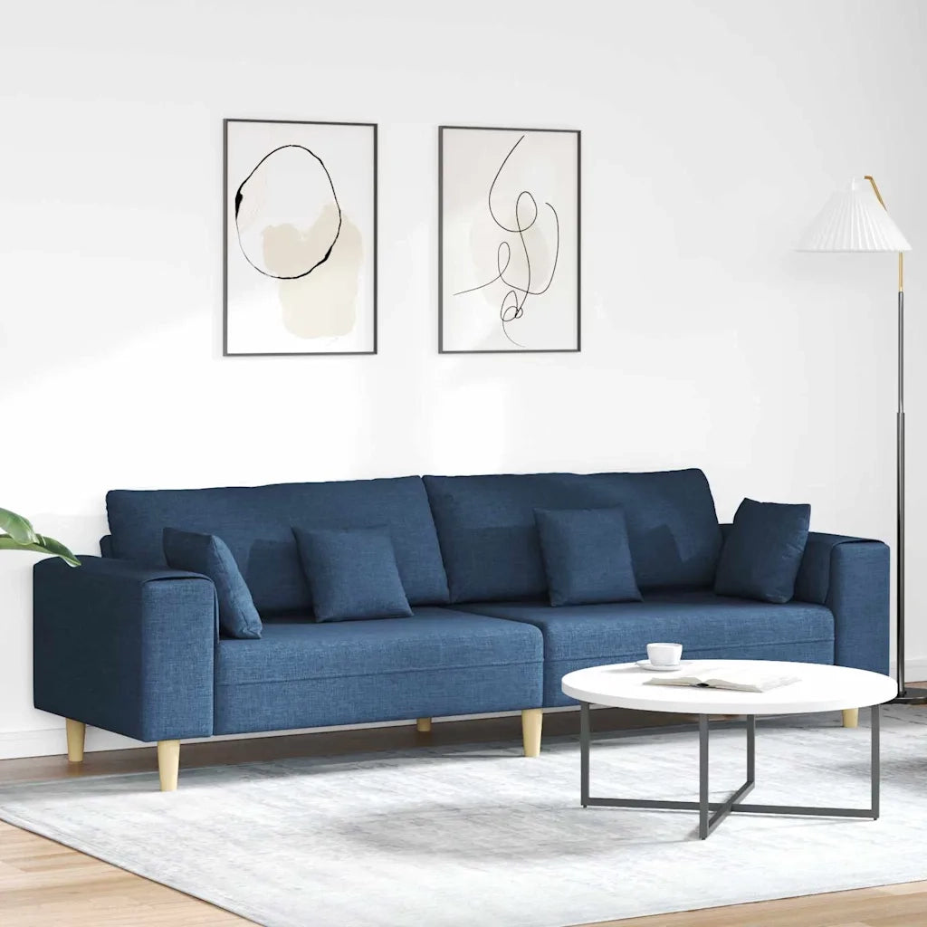 Divano in tessuto con cuscino Blu 208 cm Tessuto