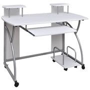 Scrivania per computer postazione di lavoro mobile per computer scrivania per studio 110 x 52 x 88,5 cm legno ingegnerizzato bianco 02_0023710
