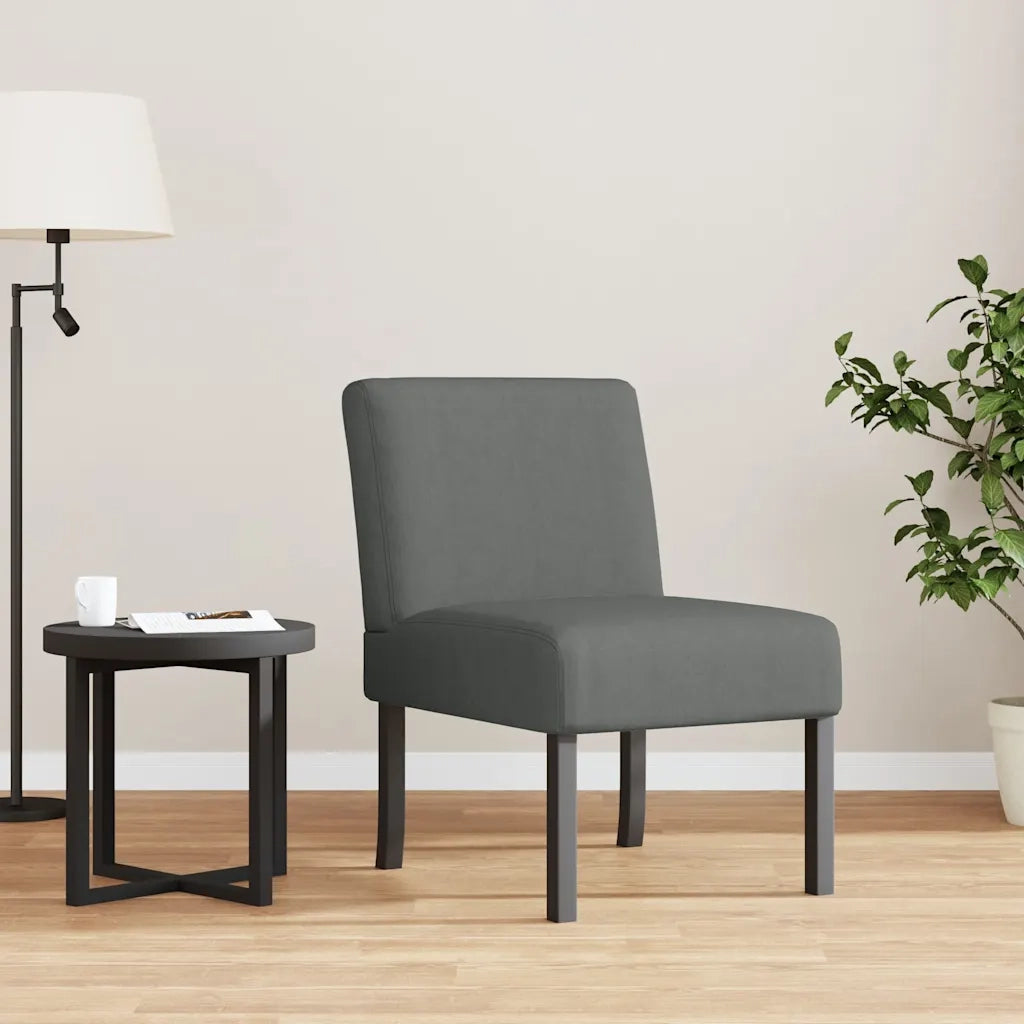 Poltrona Bassa-Poltroncina Grigio Scuro in Tessuto