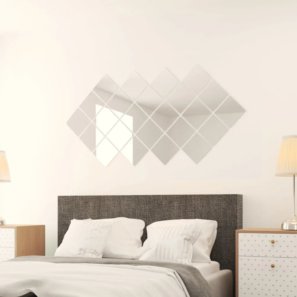 Piastrelle a Specchio 48 pz Quadrate in Vetro 3051490