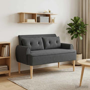 Loveseat con bottoni imbottiti Grigio Scuro 117 x 67 x 77 cm 42041825