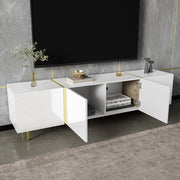 MOBILE TV 170x35x46 cm Bianco MDF 4 ante con cerniere soft-close