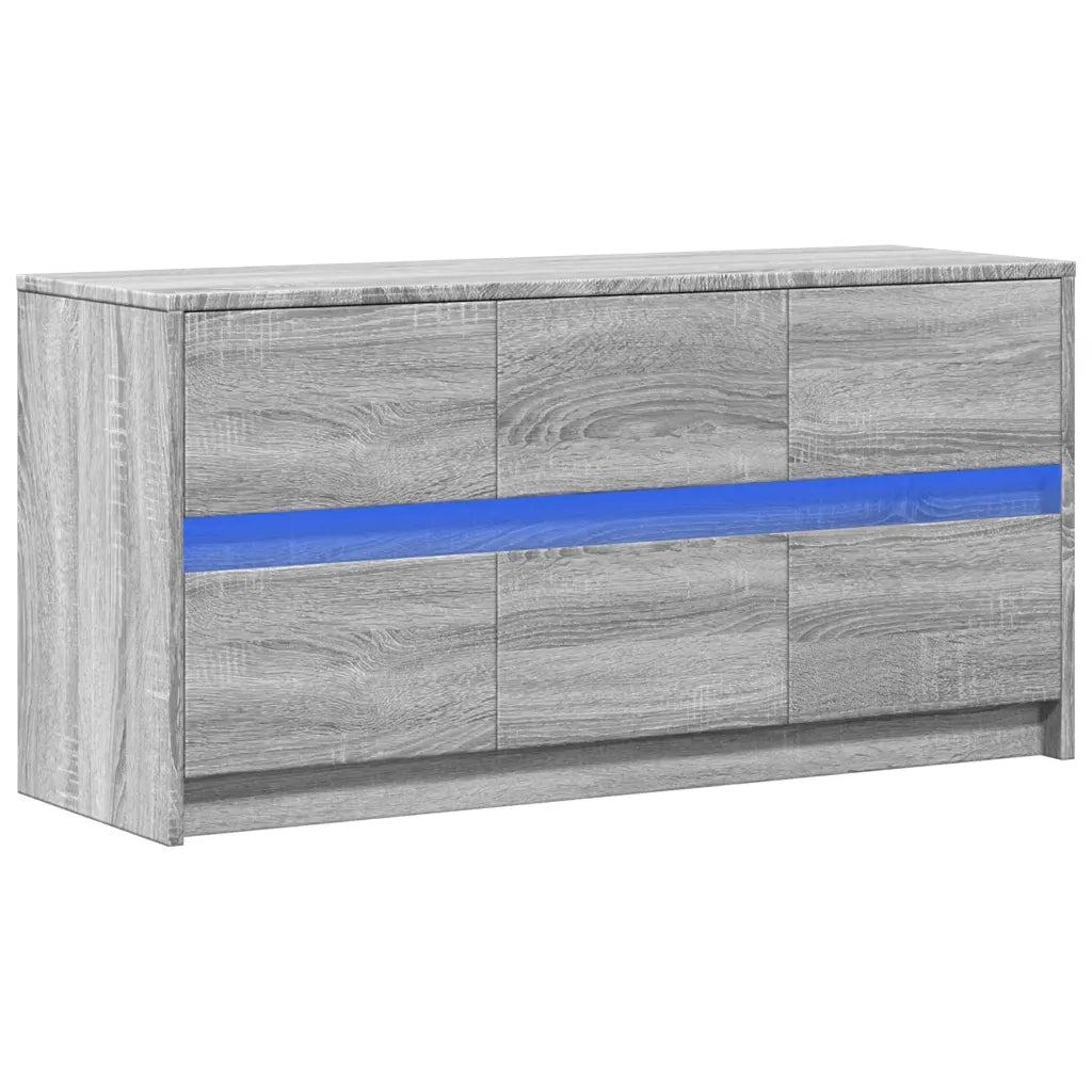 Mobile Porta TV con LED Grigio Sonoma 100x34x50cm in Truciolato