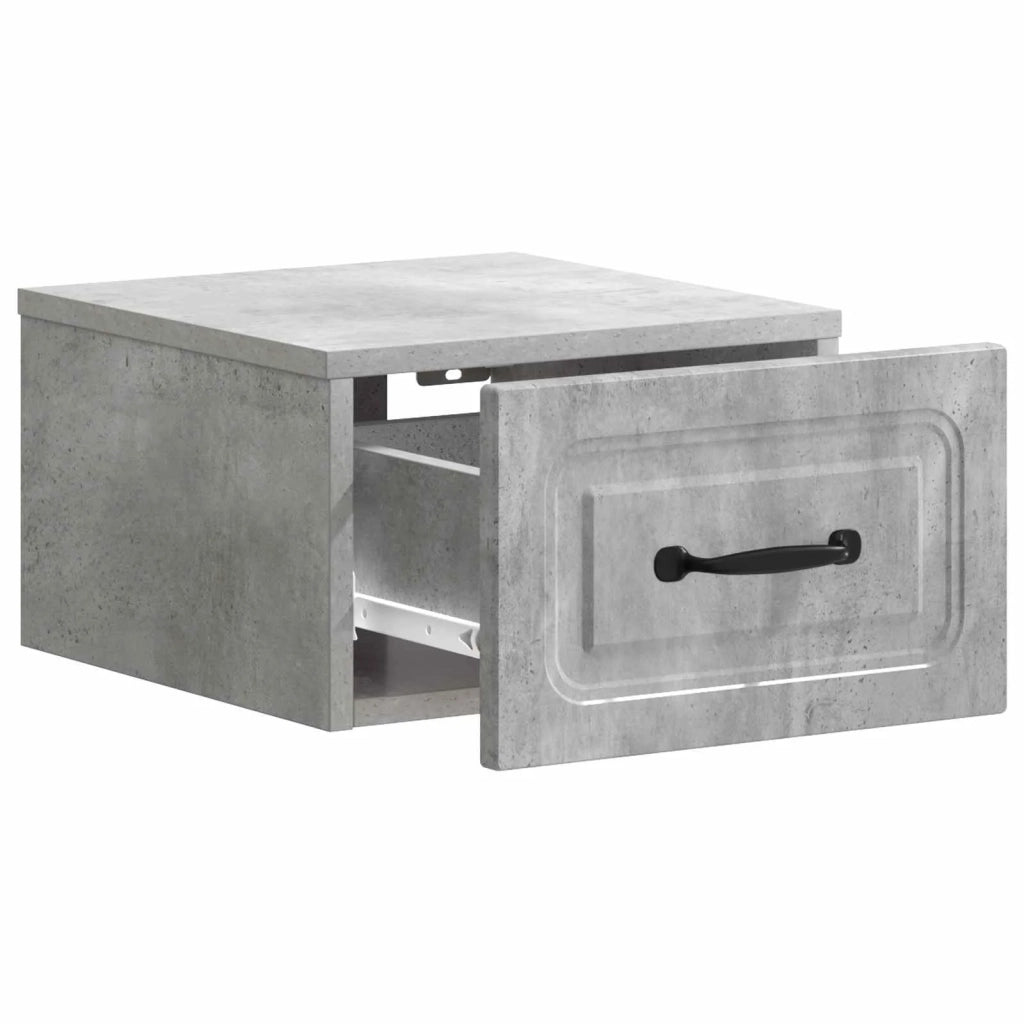 Mobiletto da notte a muro Grigio Cemento 34,5 x 33 x 20 cm