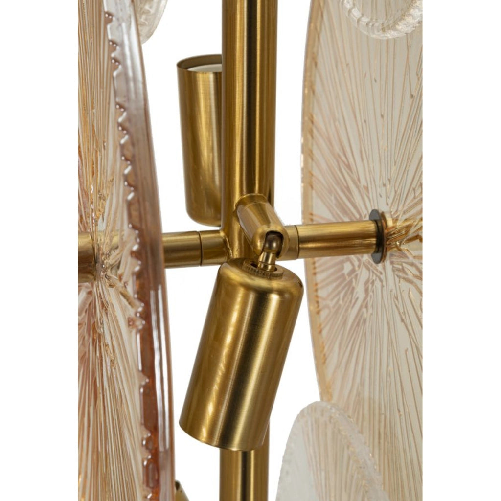 Lampada da Terra VKH918, Marrone, Vetro, 30x30x164 cm