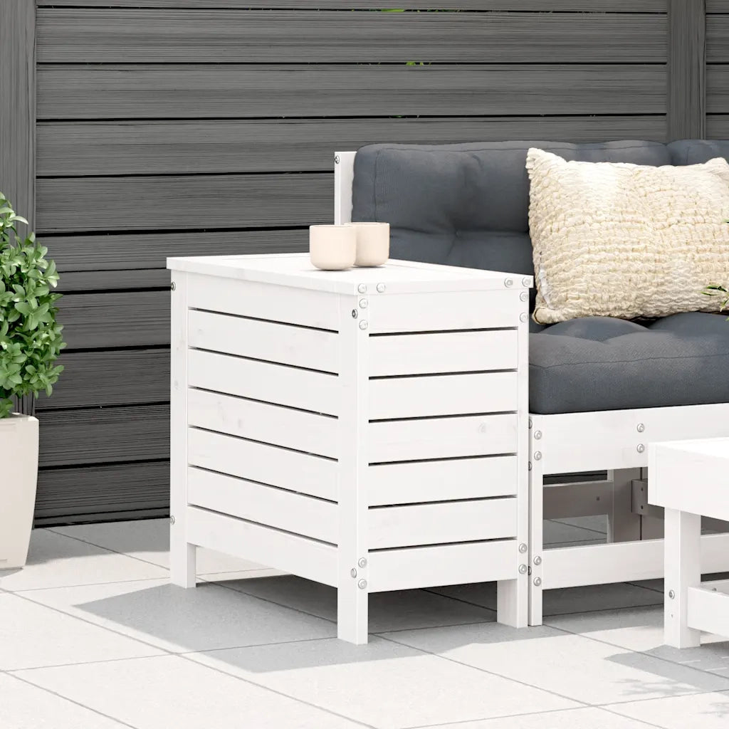 Sedia da giardino-Poggiapiedi da Giardino Bianco 62x31,5x52cm Legno Massello Pino