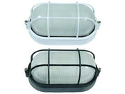 PLAFONIERA OVALE CON GABBIA IN ALLUMINIO PER ESTERNO  60w IP54 mm.210x107x95h. nero    SYNTESY