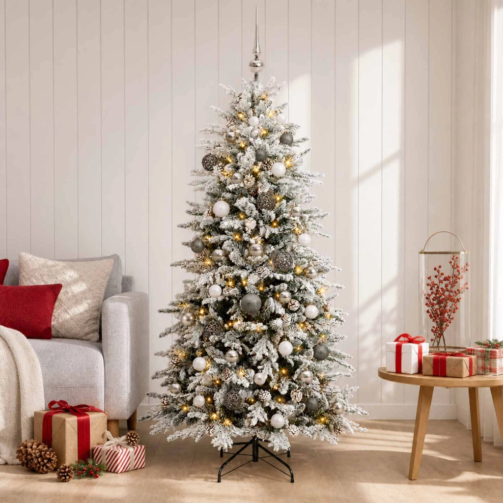 Albero di Natale artificiale con palline 120 cm 150 LED 3466195