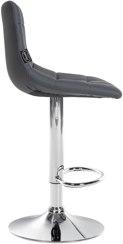 Set di 2 sgabelli da bar Jerry in similpelle grigio,cromo