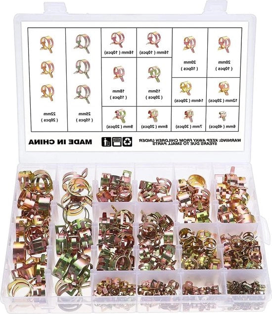 Kit di Sostituzione Slang per Bruciatore - Slangclips per Tubo Acqua - Luce di Scarico in Gomma - Kit di Sostituzione per Slang di Accensione con 12 Misure da 6 a 25mm