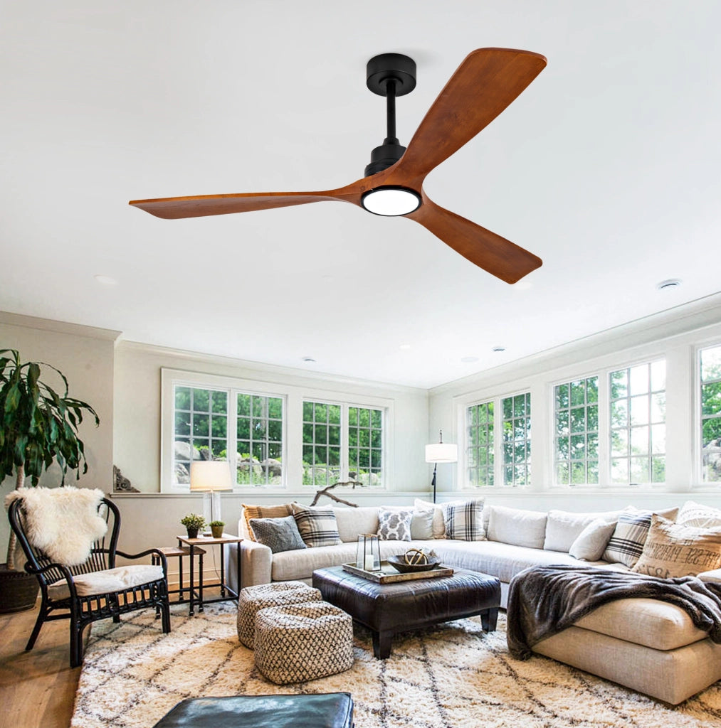 Ventilatore a soffitto YEAVIO da 60 pollici con illuminazione LED dimmerabile, telecomando e 3 temperature di colore