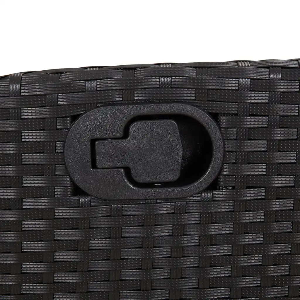Set da Pranzo da Giardino 9 pz con Cuscini Nero in Polyrattan 3213075