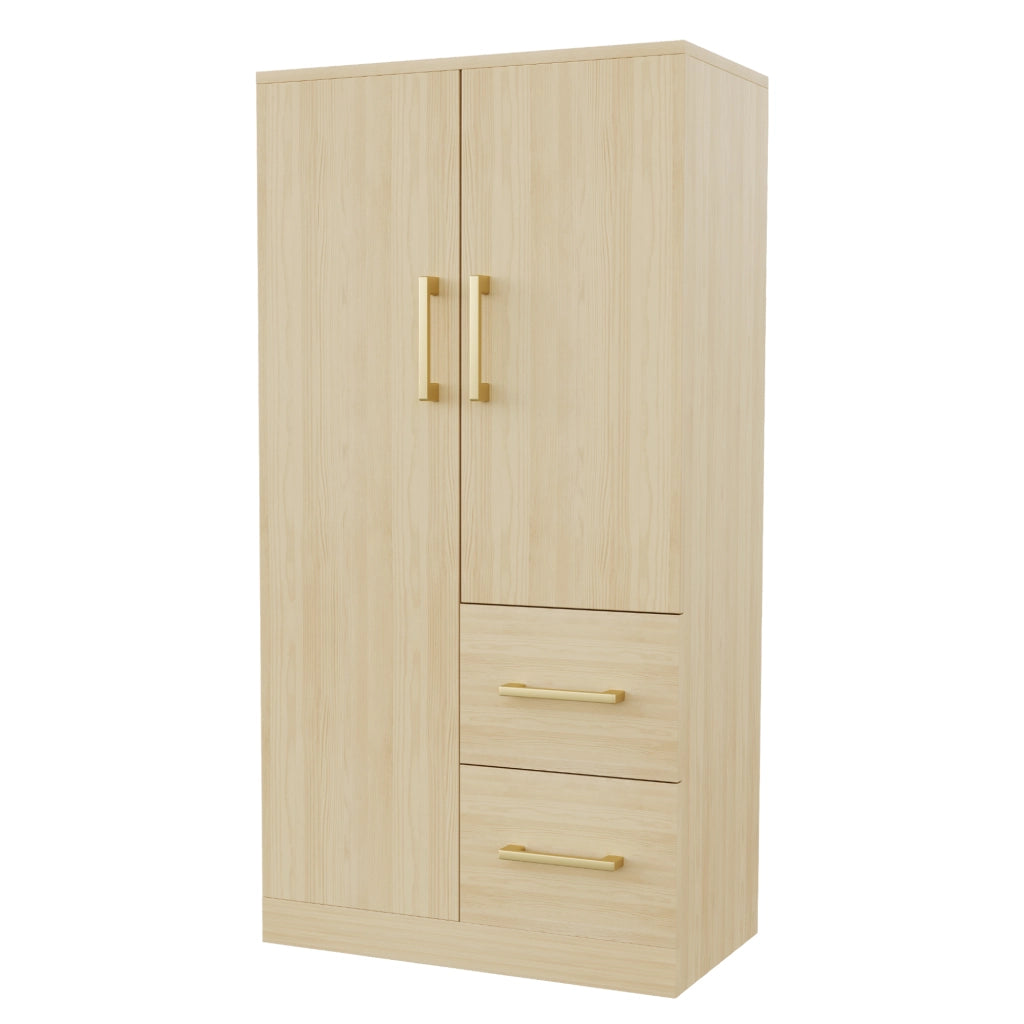 Armadio a doppia anta con cassetti ¨C Minimal ¨C colore legno 70x40x135 cm
