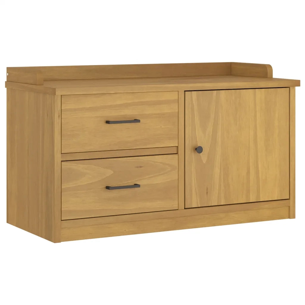 Panca da Corridoio-Sgabello-Panca con Contenitore SANDNES 87x40x50 cm Legno Massello di Pino 965791