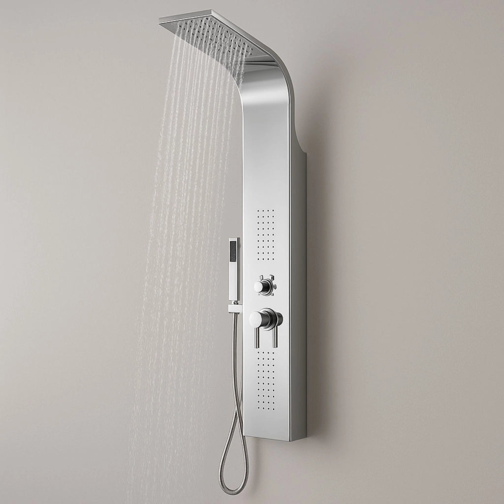 Colonna doccia 3 funzioni acciaio inox 2 bocchette idro lombari l20xp44xh140 001b *** finitura- cromo lucido, confezi...