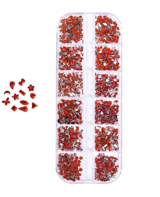 Pietre Hotfix Brillanti - 1440 Pezzi - Rosso/Colorato - Pietre Luccicanti - Per Abbigliamento/Crochet - Facili da Applicare - Perle
