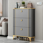 scarpiera Armadietto portascarpe grigio per ingresso | Organizzatore portascarpe autoportante con secchiello ribaltabile con 3 cassetti ribaltabili | Portascarpe stretto per ingresso da 70 cm/28