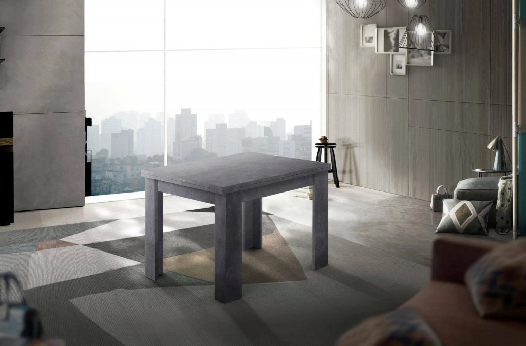 Tavolo da pranzo con apertura a Airin, Made in Italy, Consolle ausiliare da cucina, Tavoloallungabile, cm 90x90h75, Grigio Ardesia