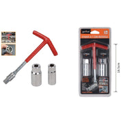 Trade Shop - Set 3 Pz Chiave A T Con Snodo Con Doppia Bussola Svita Candele 16 – 21 Mm 91636 -