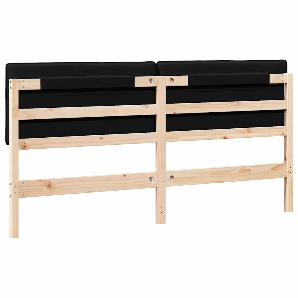 Testiera imbottita Marrone e Nero 180 cm Pino massello 880165