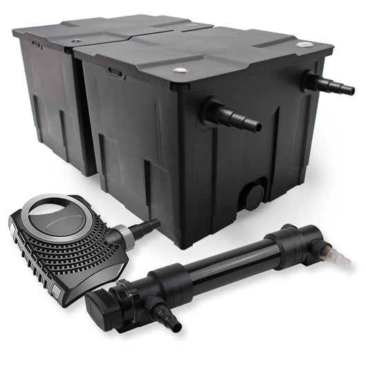 Set Filtro a 2 camere laghetto 60000l con Chiarificatore UVC 36W 6ª serie Pompa NEO10000 80W