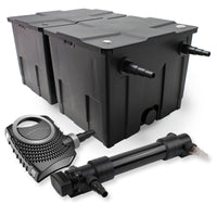 Set Filtro a 2 camere laghetto 60000l con Chiarificatore UVC 36W 6ª serie Pompa NEO10000 80W
