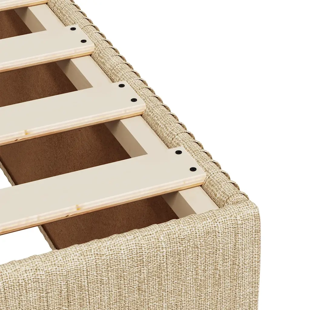 Giroletto a Molle con Materasso Crema 140x19 cm in Tessuto 3285572