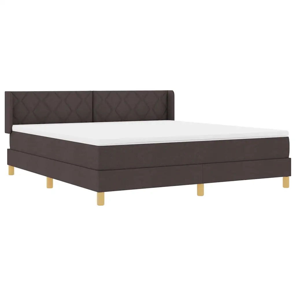 Letto a molle Marrone Scuro 200 x 180 cm Poliestere 3341373