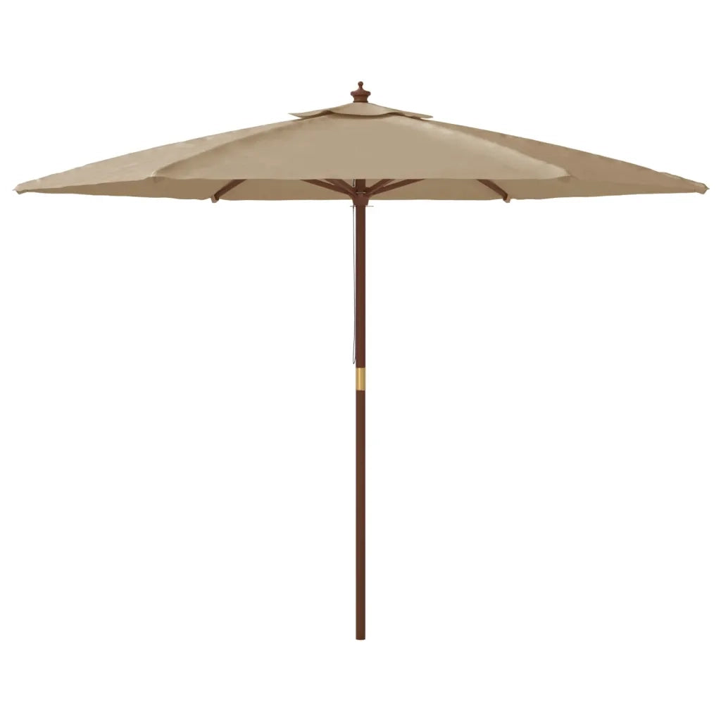 Ombrellone da Giardino con Palo in Legno Tortora 299x240 cm 363170