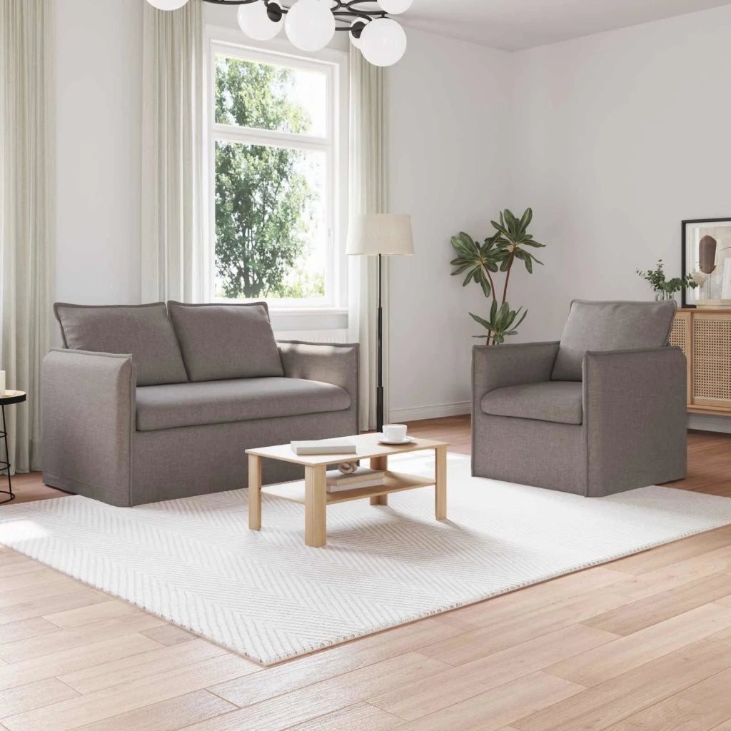 Set di divani 2 pcs Tortora 136 x 82 x 85 cm Tessuto