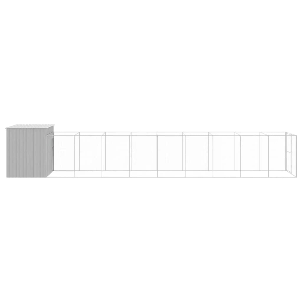 Cuccia per cani con recinto chiaro 214 x 1069 x 181 cm grigio 02_0043502