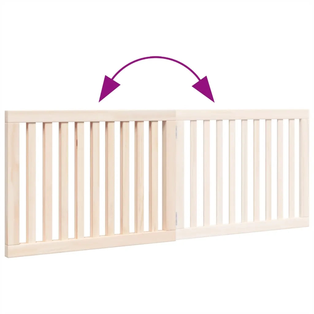 Cancelletto per cani pieghevole 2 pannelli 160 cm in legno di pioppo 352240