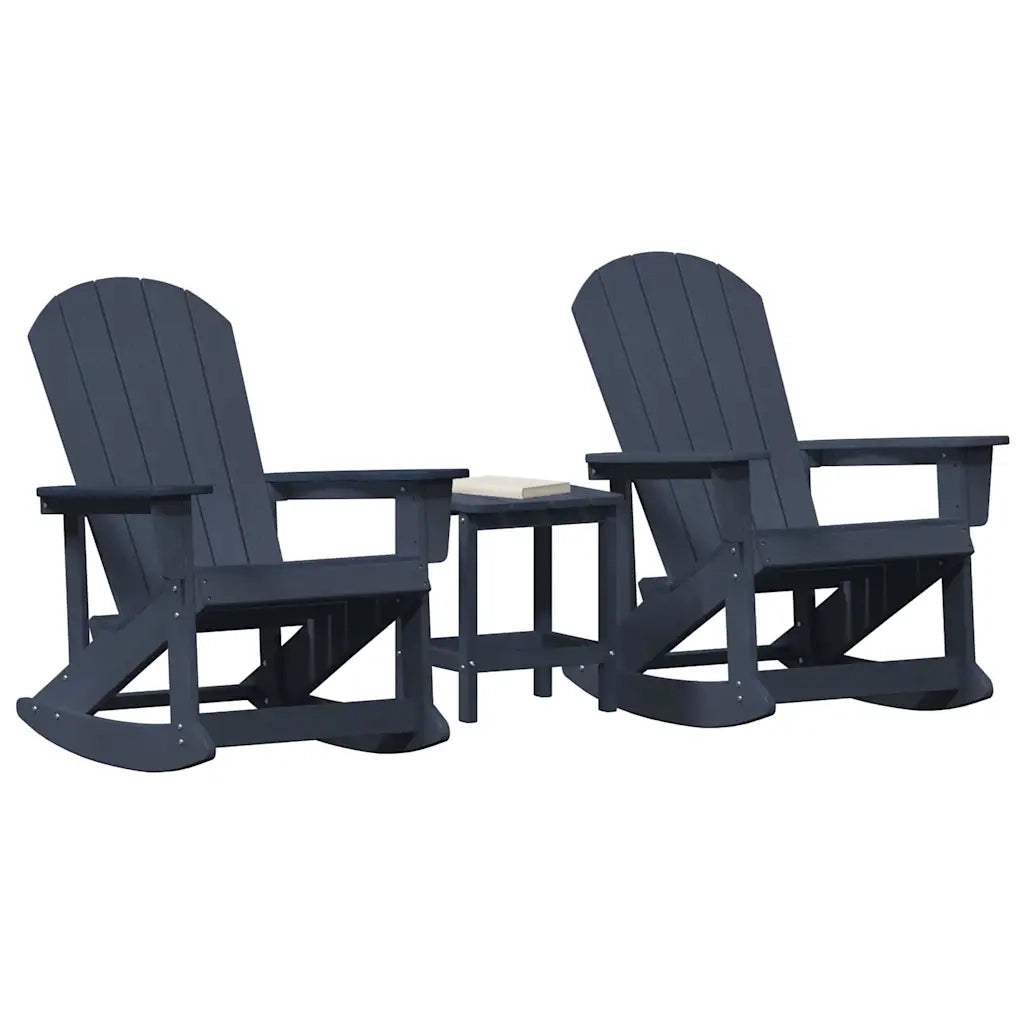 vidaXL Set Lounge da Giardino 3 pcs Blu marino HDPE