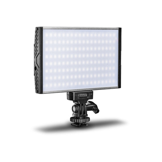 LED Niova 150 Bi Color Luce fotografica per video con alimentatore incluso, lampada on-camera 15 W, temperatura colore regolabile 3200-566 K, dimmerabile