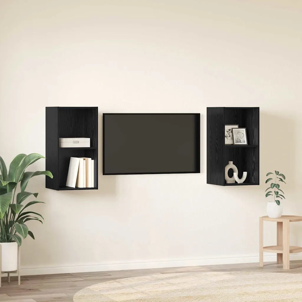 Set mobile TV 2 pcs Rovere Nero 37 x 37 x 72 cm 3393556