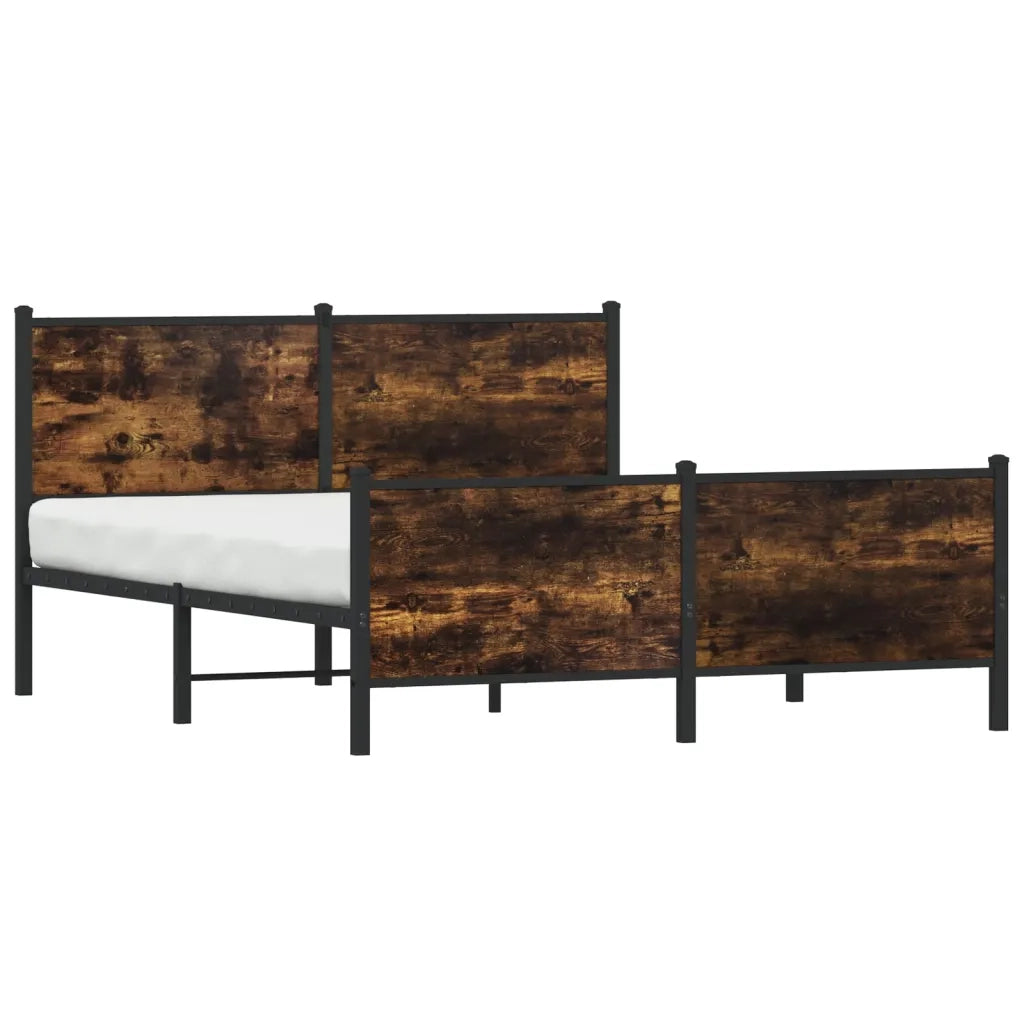 Giroletto senza Materasso in Metallo-Struttura Letto Rovere Fumo 160x200 cm 445718