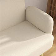 DIVANO 2 POSTI MODERNO EFFETTO VELLUTO CON IMBOTTITURA SPESSA 140X74X79 CM BIANCO CREMA