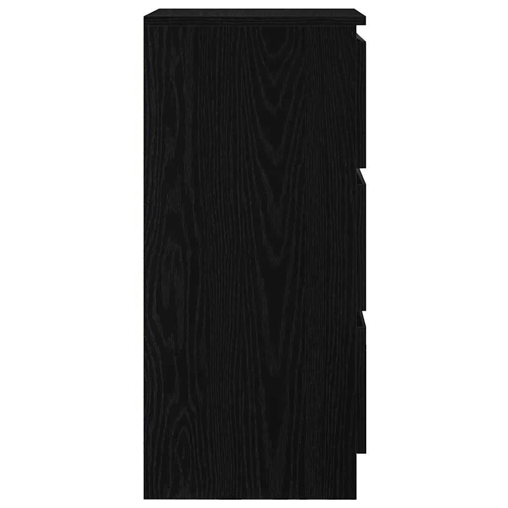 Credenza Rovere Nero 37,5x35x76 cm in Legno Multistrato