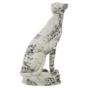 Scultura leopardo in poliresina bianco e nero
